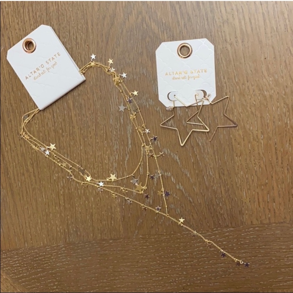 New! Star Necklace and Earring Set